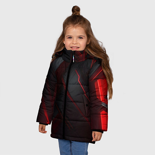 Зимняя куртка для девочки Красная бесконечность / 3D-Красный – фото 3
