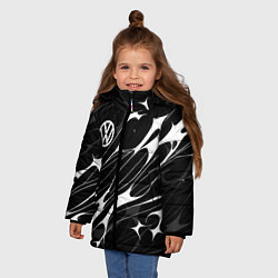 Куртка зимняя для девочки Volkswagen - острые линии, цвет: 3D-светло-серый — фото 2
