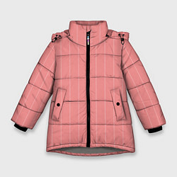 Куртка зимняя для девочки Благородный розовый полосатый, цвет: 3D-светло-серый