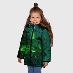 Куртка зимняя для девочки Зелёный город, цвет: 3D-красный — фото 2