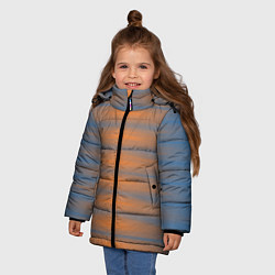 Куртка зимняя для девочки Полосатый закат градиент, цвет: 3D-черный — фото 2