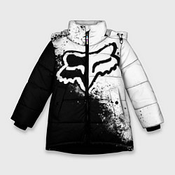 Зимняя куртка для девочки Fox motocross - черно-белые пятна