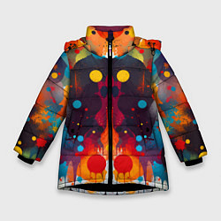 Зимняя куртка для девочки Mirrow colorful blots - abstraction - vogue