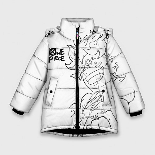 Зимняя куртка для девочки Ван пис - Луффи гир 5 / 3D-Черный – фото 1