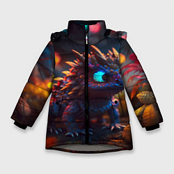 Куртка зимняя для девочки Дракончик и осень, цвет: 3D-светло-серый