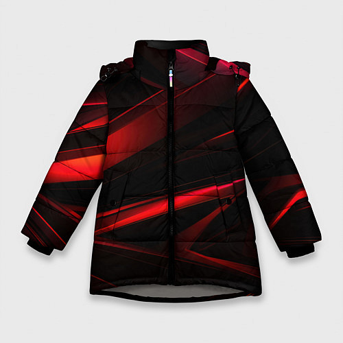 Зимняя куртка для девочки Black and red / 3D-Светло-серый – фото 1