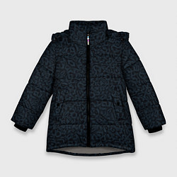 Куртка зимняя для девочки Чёрно-синий паттерн, цвет: 3D-светло-серый