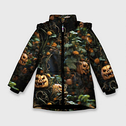 Куртка зимняя для девочки Hallowen приходит, цвет: 3D-черный