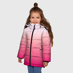 Куртка зимняя для девочки Оттенки розового градиент, цвет: 3D-светло-серый — фото 2