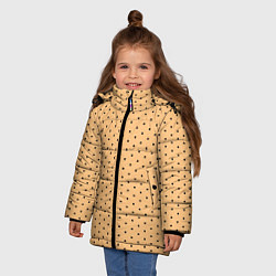 Куртка зимняя для девочки Жёлтый в чёрный горошек, цвет: 3D-черный — фото 2