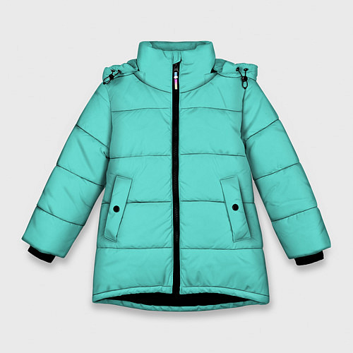 Зимняя куртка для девочки Цвет Тиффани / 3D-Черный – фото 1