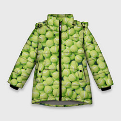 Зимняя куртка для девочки Узор из теннисных мячей