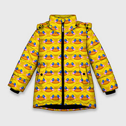 Зимняя куртка для девочки Утята паттерн