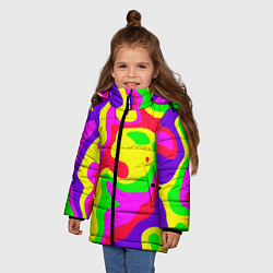 Куртка зимняя для девочки Абстракция пять цветов, цвет: 3D-светло-серый — фото 2