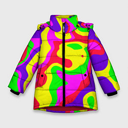 Куртка зимняя для девочки Абстракция пять цветов, цвет: 3D-красный