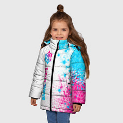 Куртка зимняя для девочки Brawl Stars neon gradient style: по-вертикали, цвет: 3D-черный — фото 2