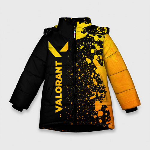 Зимняя куртка для девочки Valorant - gold gradient: по-вертикали / 3D-Черный – фото 1