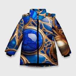 Куртка зимняя для девочки Лазуритовый флюид, цвет: 3D-черный