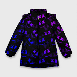 Куртка зимняя для девочки Marshmello DJ, цвет: 3D-черный