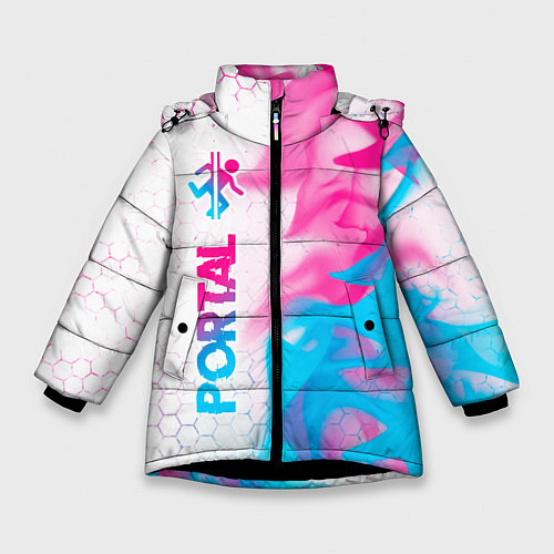 Зимняя куртка для девочки Portal neon gradient style: по-вертикали / 3D-Черный – фото 1