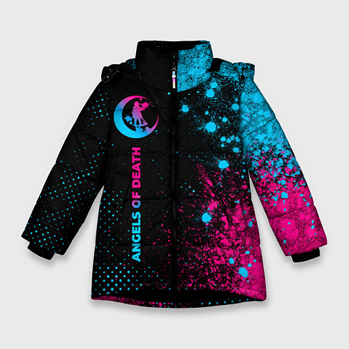 Зимняя куртка для девочки Angels of Death - neon gradient: по-вертикали / 3D-Черный – фото 1