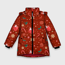 Зимняя куртка для девочки Паттерн новогодняя пижама