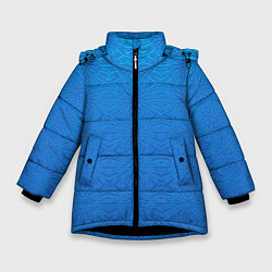 Куртка зимняя для девочки Переливающаяся абстракция голубой, цвет: 3D-черный