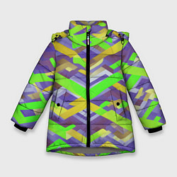 Зимняя куртка для девочки Зелёные ретро стрелки