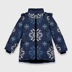 Зимняя куртка для девочки Снежинки спицами - узоры зимы