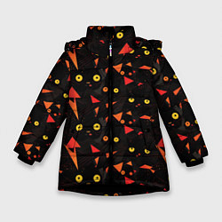 Куртка зимняя для девочки Глаза черных кошек, цвет: 3D-черный