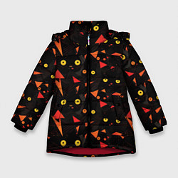 Куртка зимняя для девочки Глаза черных кошек, цвет: 3D-красный