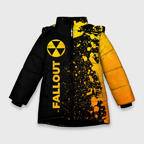 Зимняя куртка для девочки Fallout - gold gradient: по-вертикали / 3D-Черный – фото 1
