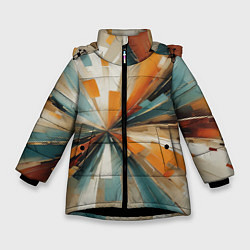 Куртка зимняя для девочки Цветная абстракция - нейросеть, цвет: 3D-черный