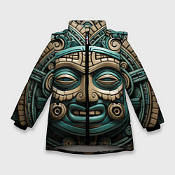 Зимняя куртка для девочки Орнамент в стиле индейцев майя