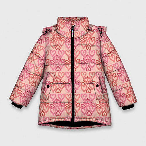 Зимняя куртка для девочки Уют сердец / 3D-Черный – фото 1