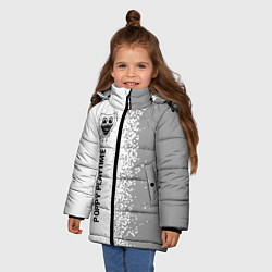 Куртка зимняя для девочки Poppy Playtime glitch на светлом фоне: по-вертикал, цвет: 3D-черный — фото 2