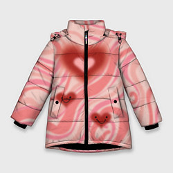 Куртка зимняя для девочки Моя странная любовь, цвет: 3D-черный