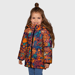 Куртка зимняя для девочки Осенняя ностальгия, цвет: 3D-светло-серый — фото 2