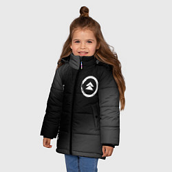 Куртка зимняя для девочки Ghost of Tsushima glitch на темном фоне вертикальн, цвет: 3D-черный — фото 2
