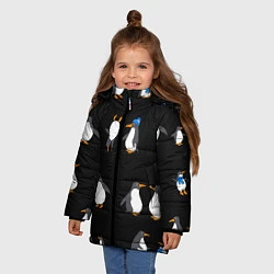 Куртка зимняя для девочки Веселая семья пингвинов, цвет: 3D-светло-серый — фото 2