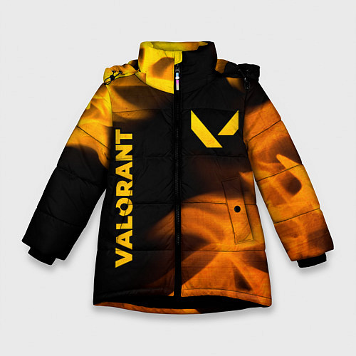 Зимняя куртка для девочки Valorant - gold gradient вертикально / 3D-Черный – фото 1