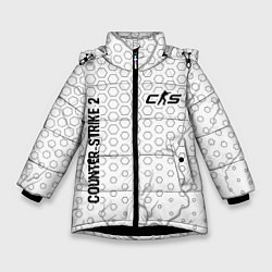 Куртка зимняя для девочки Counter-Strike 2 glitch на светлом фоне вертикальн, цвет: 3D-черный