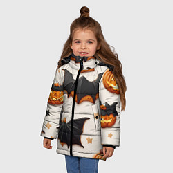 Куртка зимняя для девочки Сладкий хеллоуин, цвет: 3D-светло-серый — фото 2