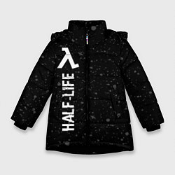 Зимняя куртка для девочки Half-Life glitch на темном фоне по-вертикали