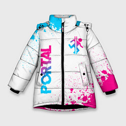 Зимняя куртка для девочки Portal neon gradient style вертикально