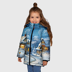 Куртка зимняя для девочки Новогоднее настроение, цвет: 3D-светло-серый — фото 2