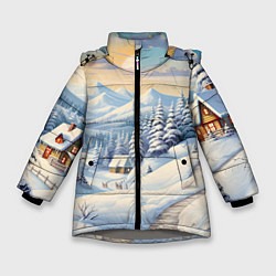 Куртка зимняя для девочки Новогодний светлый день, цвет: 3D-светло-серый