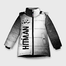 Куртка зимняя для девочки Hitman glitch на светлом фоне по-вертикали, цвет: 3D-черный