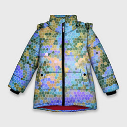 Куртка зимняя для девочки Разноцветный витраж, цвет: 3D-красный