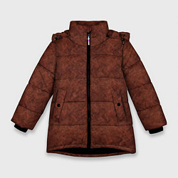 Зимняя куртка для девочки Красно-коричневый имитация меха